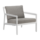 The Jack Outdoor Lounge Chair from Ethnicraft made from aluminum with the mocha cushion.