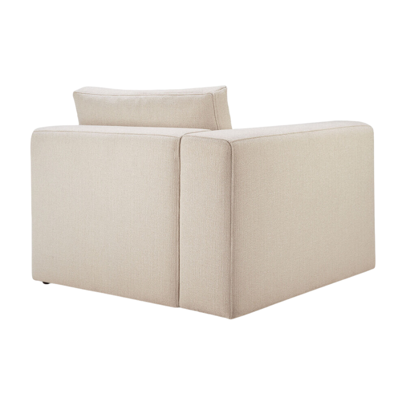 The right arm Mellow End Seater from Ethnicraft in off white fabric.