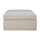 The Mellow Footstool from Ethnicraft in the ivory fabric.