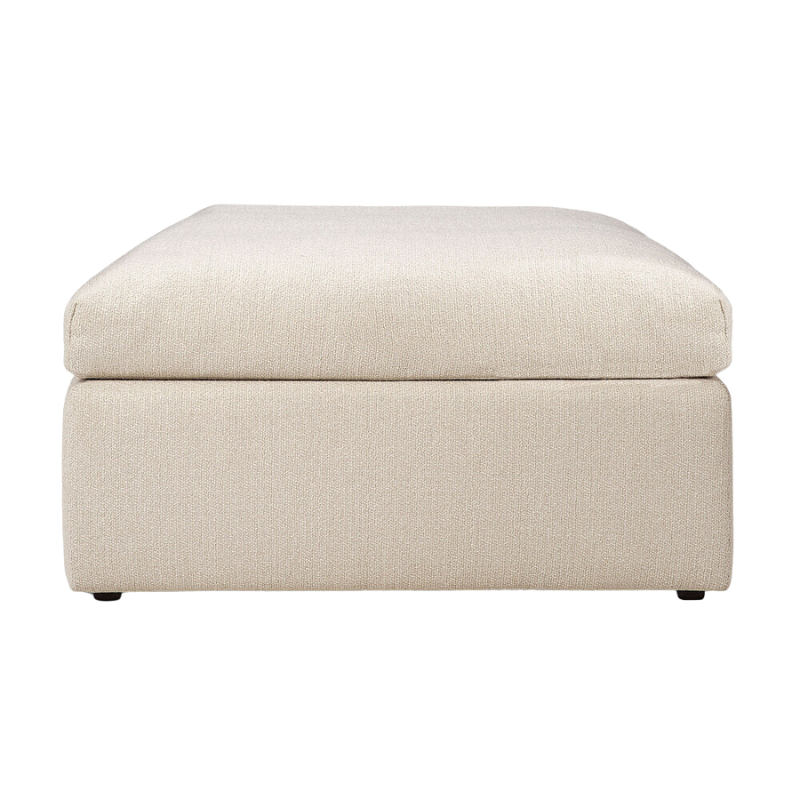 The Mellow Footstool from Ethnicraft in the off white fabric.