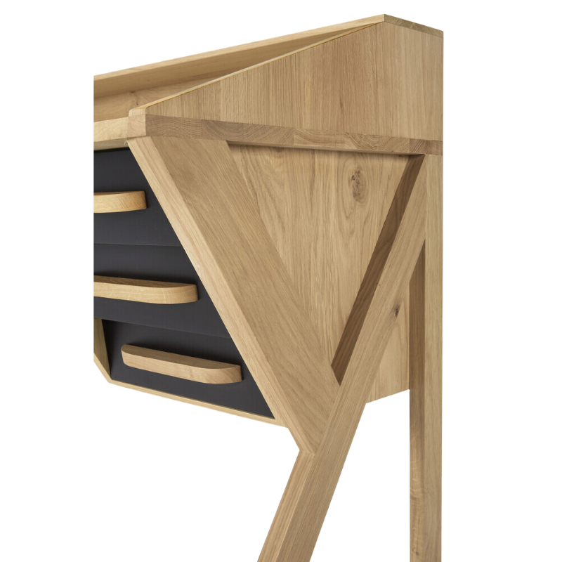The Origami Desk from Ethnicraft focusing on the wood craftsmanship.