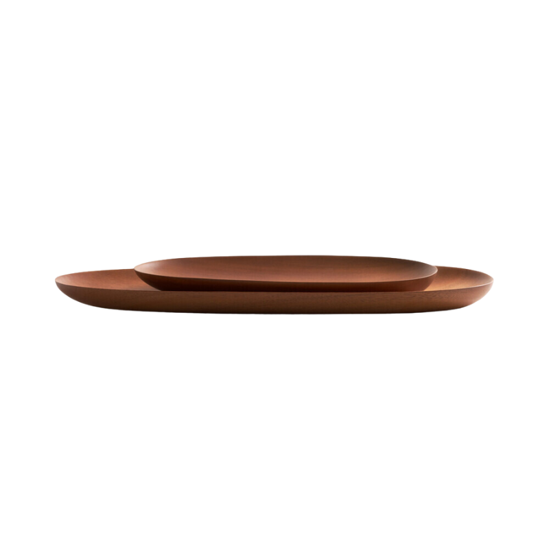 The Thin Oval Boards Set from Ethnicraft in mahogany.