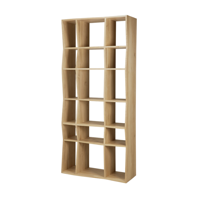 Designed by Alain van Havre, the Z rack's repetitive game of lines and shadows give it a unique look and fully emphasize the character of the natural wood.