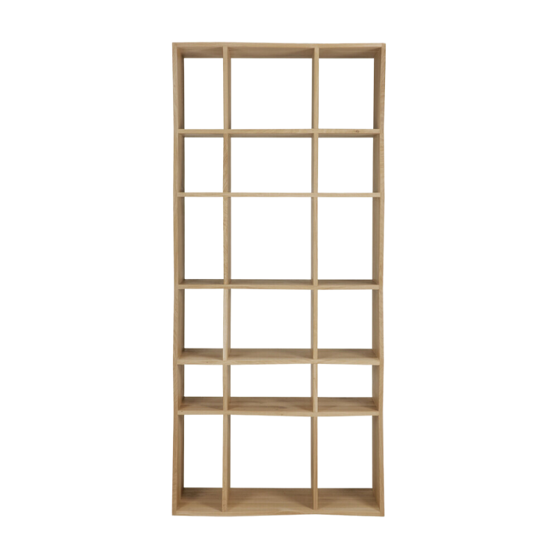 Designed by Alain van Havre, the Z rack's repetitive game of lines and shadows give it a unique look and fully emphasize the character of the natural wood.