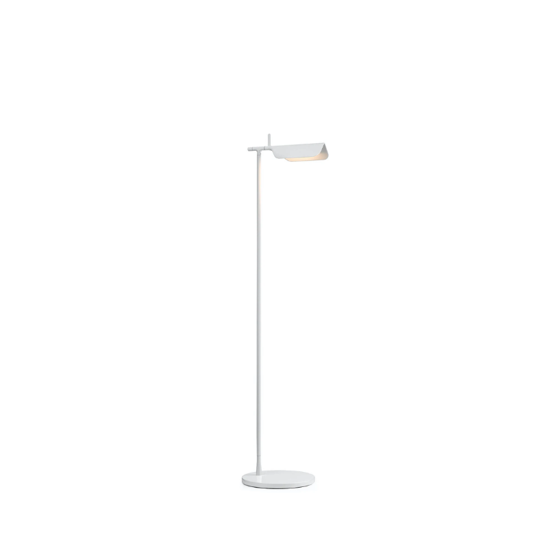 A brand new edition of the Tab family, now with new capabilities and new colors. This new edition of the Tab floor lamp has an adjustable head with 90-degree rotation capability while emitting non-dimmable, direct light.