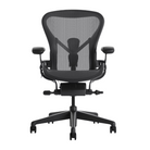 The Aeron Chair from Herman Miller with the adjustable posturefit SL back support in graphite and graphite.