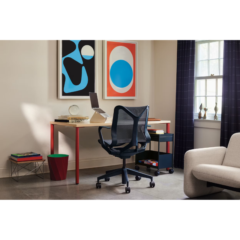 For the instruction-manual-averse, there's the Cosm office chair. The revolutionary seat combines auto-harmonic tilt, intercept suspension, and a flexible frame to provide support and comfort the moment you sit, like it was made for you. This adjustable office chair comes in three sizes and arm styles, so you can find your perfect fit. Or personalize it further with Cosm's unique top-to-bottom "dipped-in-color" design that comes in a range of hues to match any workspace.