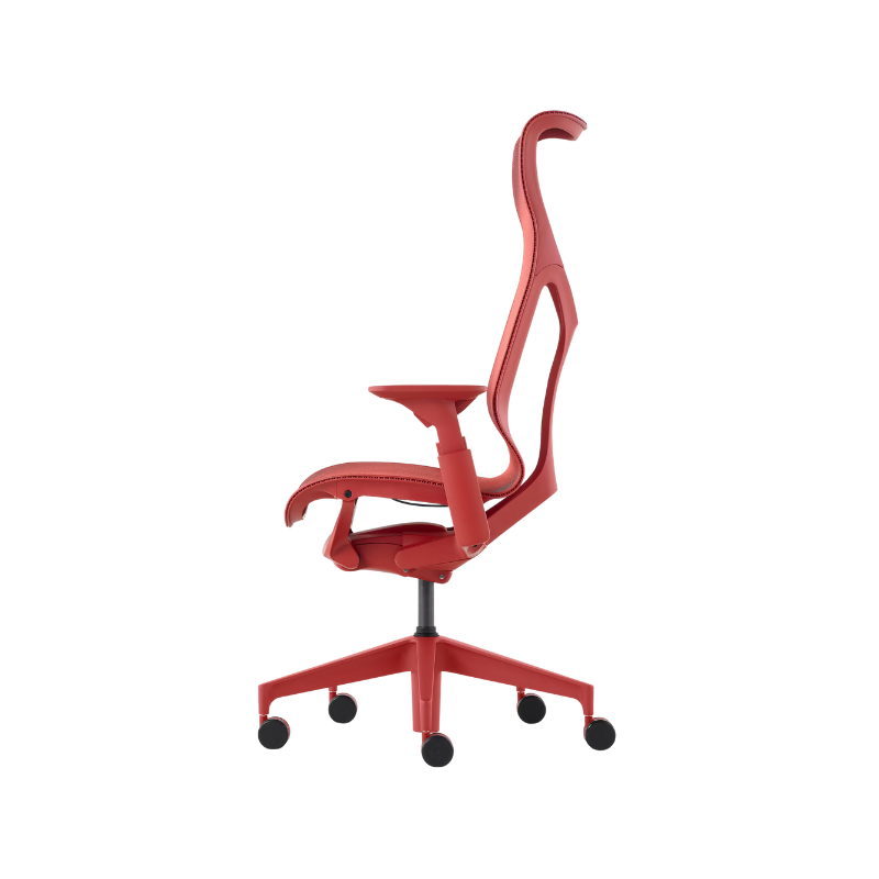 The Cosm office chair. The revolutionary seat combines auto-harmonic tilt, intercept suspension, and a flexible frame to provide support and comfort the moment you sit, like it was made for you. This adjustable office chair comes in three sizes and arm styles, so you can find your perfect fit.