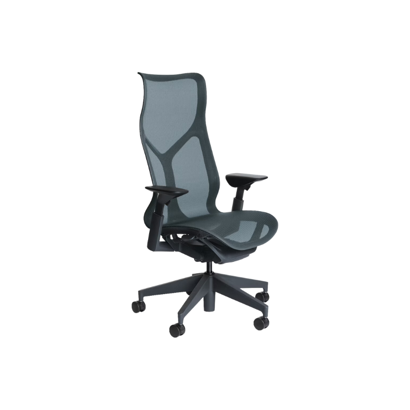 The Cosm office chair. The revolutionary seat combines auto-harmonic tilt, intercept suspension, and a flexible frame to provide support and comfort the moment you sit, like it was made for you. This adjustable office chair comes in three sizes and arm styles, so you can find your perfect fit.