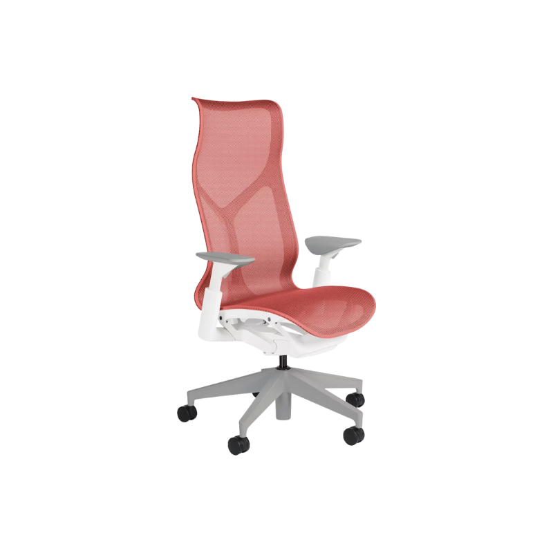 The Cosm office chair. The revolutionary seat combines auto-harmonic tilt, intercept suspension, and a flexible frame to provide support and comfort the moment you sit, like it was made for you. This adjustable office chair comes in three sizes and arm styles, so you can find your perfect fit.