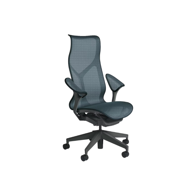 The Cosm office chair. The revolutionary seat combines auto-harmonic tilt, intercept suspension, and a flexible frame to provide support and comfort the moment you sit, like it was made for you. This adjustable office chair comes in three sizes and arm styles, so you can find your perfect fit.