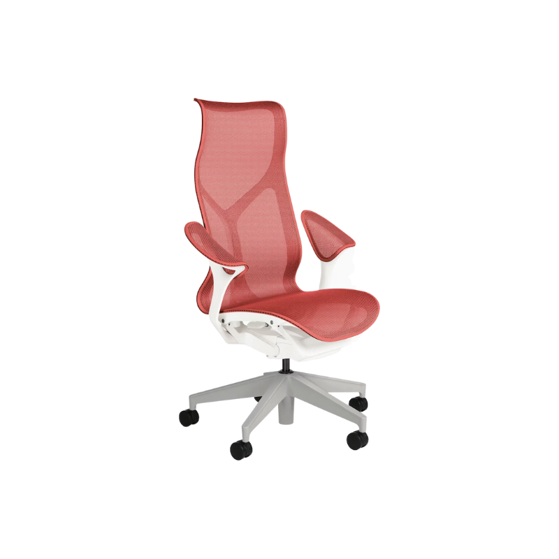 The Cosm office chair. The revolutionary seat combines auto-harmonic tilt, intercept suspension, and a flexible frame to provide support and comfort the moment you sit, like it was made for you. This adjustable office chair comes in three sizes and arm styles, so you can find your perfect fit.