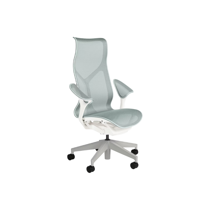 The Cosm office chair. The revolutionary seat combines auto-harmonic tilt, intercept suspension, and a flexible frame to provide support and comfort the moment you sit, like it was made for you. This adjustable office chair comes in three sizes and arm styles, so you can find your perfect fit.