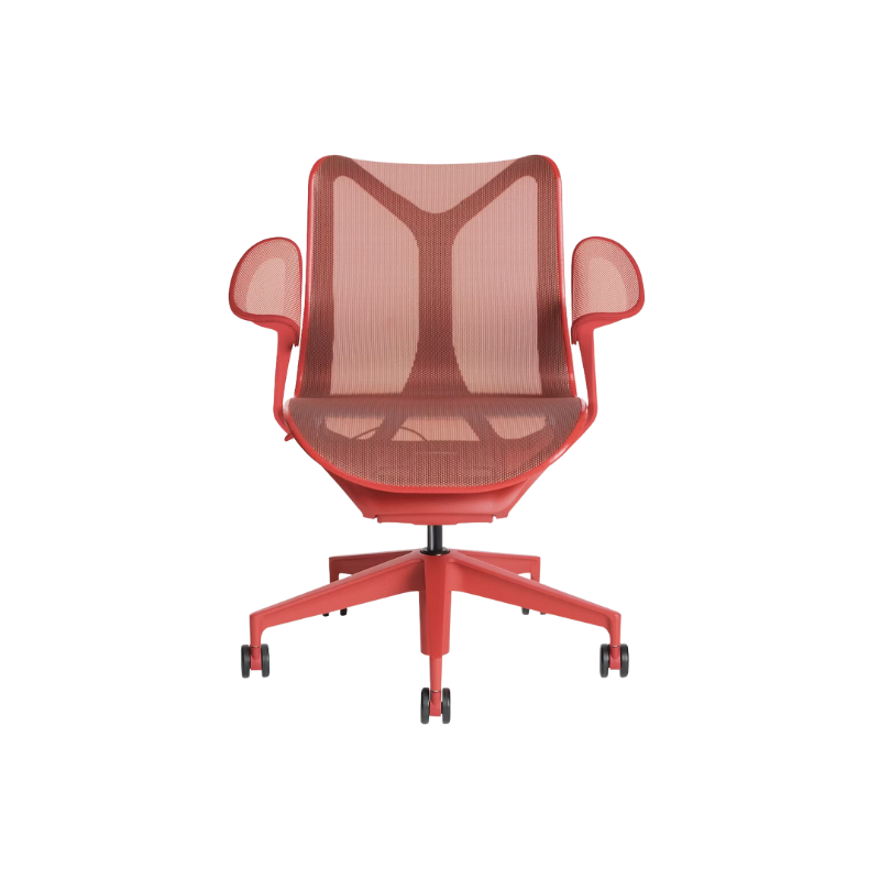 The Cosm office chair. The revolutionary seat combines auto-harmonic tilt, intercept suspension, and a flexible frame to provide support and comfort the moment you sit, like it was made for you. This adjustable office chair comes in three sizes and arm styles, so you can find your perfect fit.