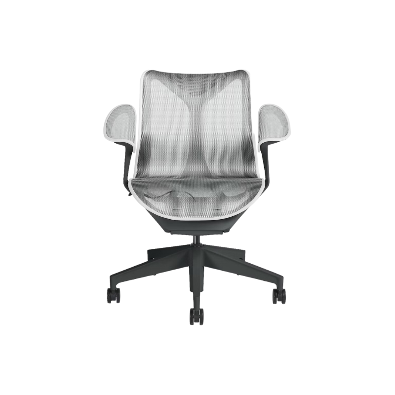 The Cosm office chair. The revolutionary seat combines auto-harmonic tilt, intercept suspension, and a flexible frame to provide support and comfort the moment you sit, like it was made for you. This adjustable office chair comes in three sizes and arm styles, so you can find your perfect fit.