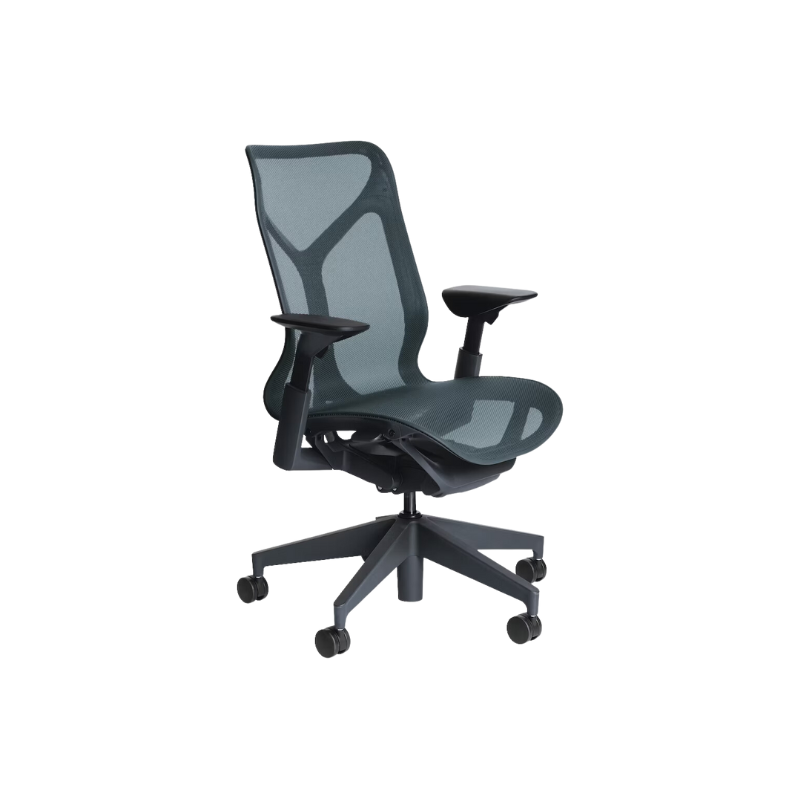 The Cosm office chair. The revolutionary seat combines auto-harmonic tilt, intercept suspension, and a flexible frame to provide support and comfort the moment you sit, like it was made for you. This adjustable office chair comes in three sizes and arm styles, so you can find your perfect fit.
