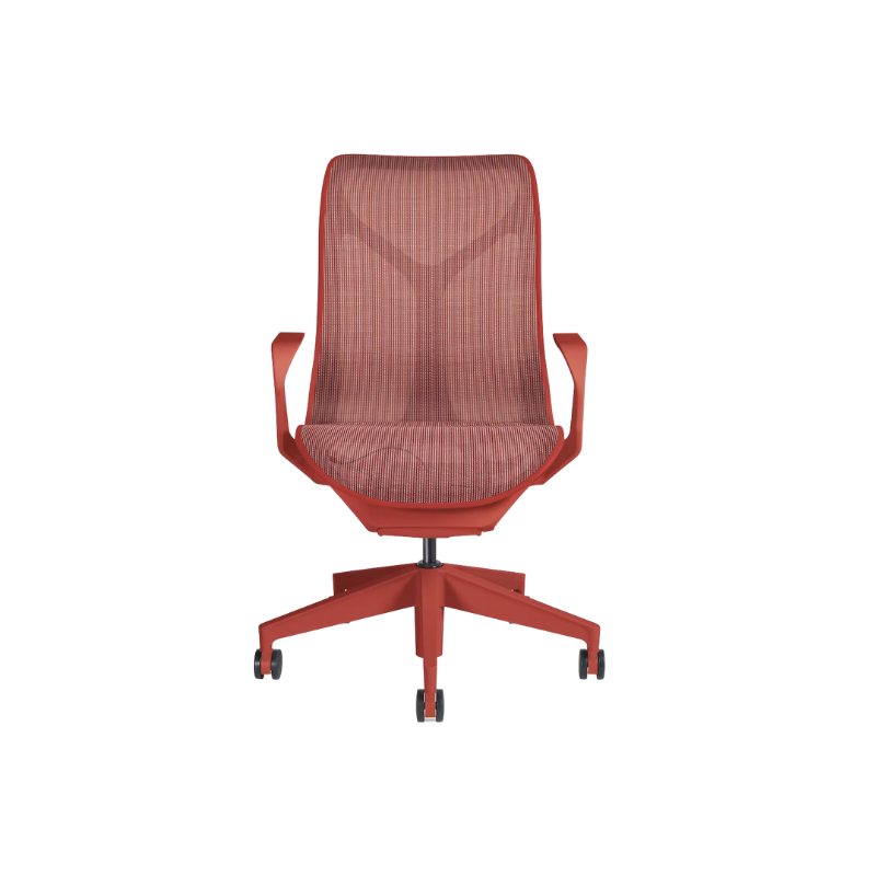 The Cosm office chair. The revolutionary seat combines auto-harmonic tilt, intercept suspension, and a flexible frame to provide support and comfort the moment you sit, like it was made for you. This adjustable office chair comes in three sizes and arm styles, so you can find your perfect fit.