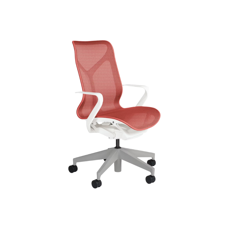 The Cosm office chair. The revolutionary seat combines auto-harmonic tilt, intercept suspension, and a flexible frame to provide support and comfort the moment you sit, like it was made for you. This adjustable office chair comes in three sizes and arm styles, so you can find your perfect fit.