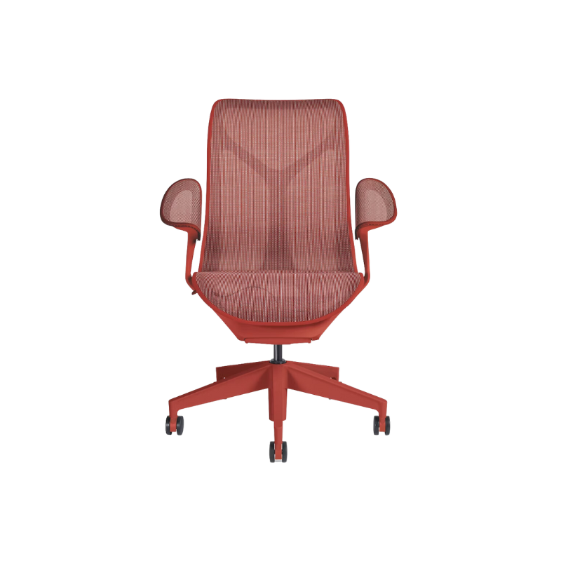 The Cosm office chair. The revolutionary seat combines auto-harmonic tilt, intercept suspension, and a flexible frame to provide support and comfort the moment you sit, like it was made for you. This adjustable office chair comes in three sizes and arm styles, so you can find your perfect fit.