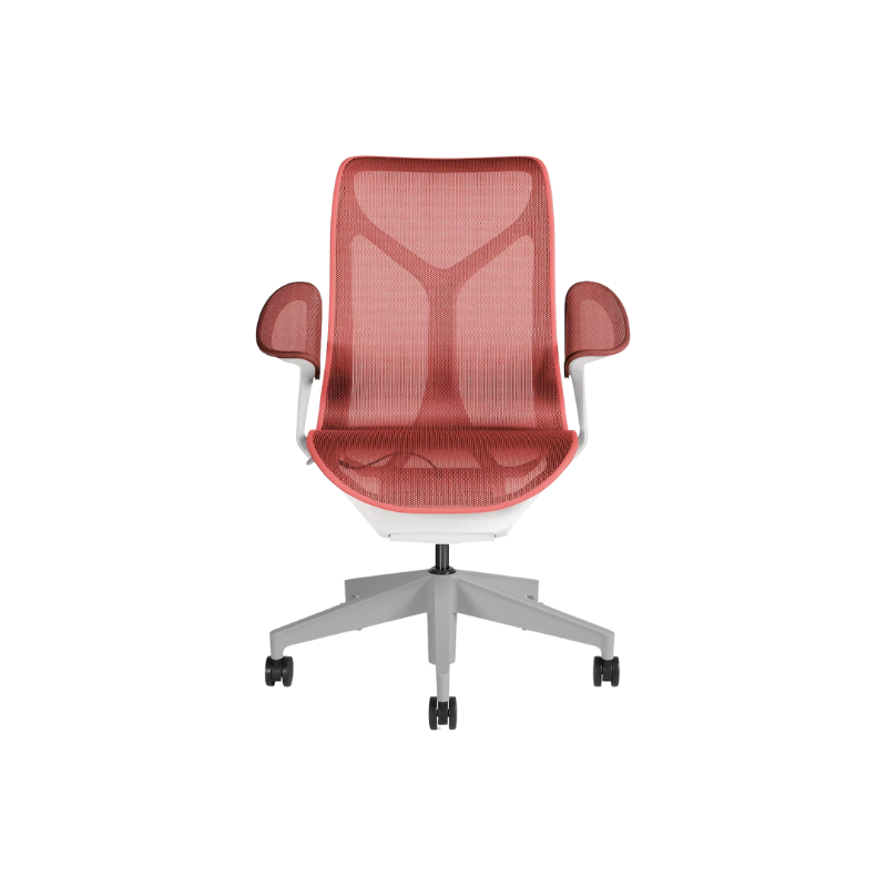 The Cosm office chair. The revolutionary seat combines auto-harmonic tilt, intercept suspension, and a flexible frame to provide support and comfort the moment you sit, like it was made for you. This adjustable office chair comes in three sizes and arm styles, so you can find your perfect fit.