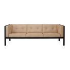 The 80 inch Cube Sofa from Herman Miller with the black stained oak frame and balsa prone leather.