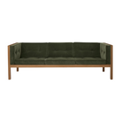 The 80 inch Cube Sofa from Herman Miller with the oak frame and farmland tempo velvet.