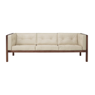 The 80 inch Cube Sofa from Herman Miller with the walnut frame and lotus prone leather.