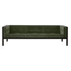 The 92 inch Cube Sofa from Herman Miller with the black stained oak frame and farmland tempo velvet.