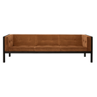 The 92 inch Cube Sofa from Herman Miller with the black stained oak frame and flaxseed tempo velvet.