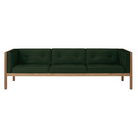 The 92 inch Cube Sofa from Herman Miller with the oak frame and vine prone leather.
