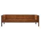 The 92 inch Cube Sofa from Herman Miller with the walnut frame and flaxseed tempo velvet.