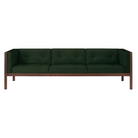 The 92 inch Cube Sofa from Herman Miller with the walnut frame and vine prone leather.