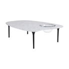 The Cyclade Table from Herman Miller in low, with a bowl, in carrara marble.