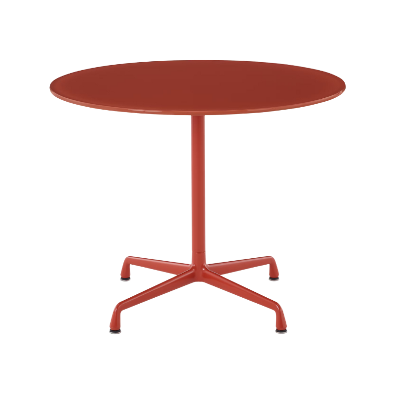 The Eames Dining Table from Herman Miller, designed by Herman Miller x Hay in iron red.
