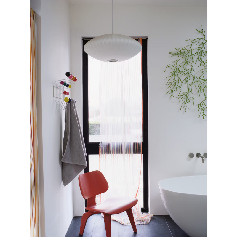 The Eames Hang-It-All from Herman Miller in a bathroom.