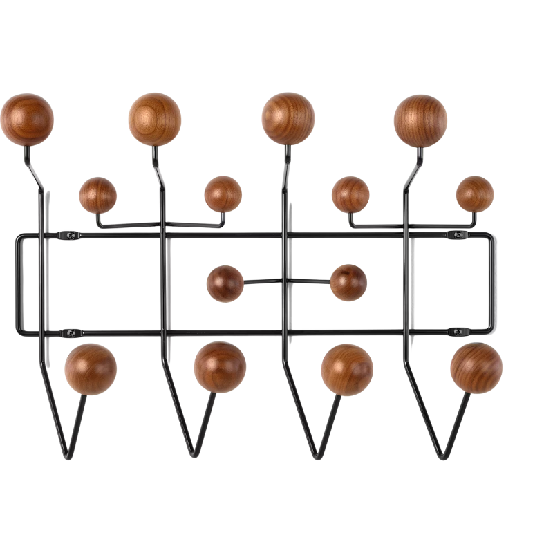 The Eames Hang-It-All from Herman Miller in black and walnut.