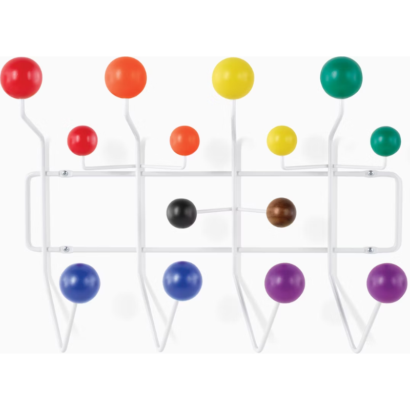 The Eames Hang-It-All from Herman Miller in pride.