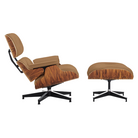 The Eames Lounge Chair and Ottoman from Herman Miller in shore prone leather upholstery with the santos palisander shell.