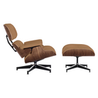 The Eames Lounge Chair and Ottoman from Herman Miller in shore prone leather upholstery with the walnut shell.