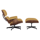 The Eames Lounge Chair and Ottoman from Herman Miller in yarrow prone leather upholstery with the walnut shell.