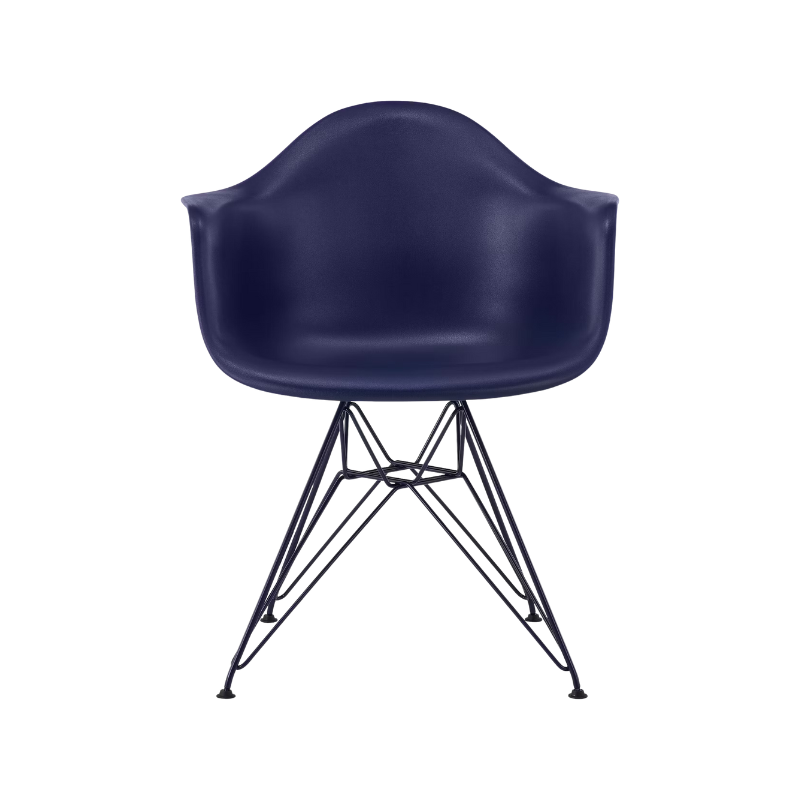 The Eames Molded Plastic Armchair by Herman Miller x HAY in black blue.