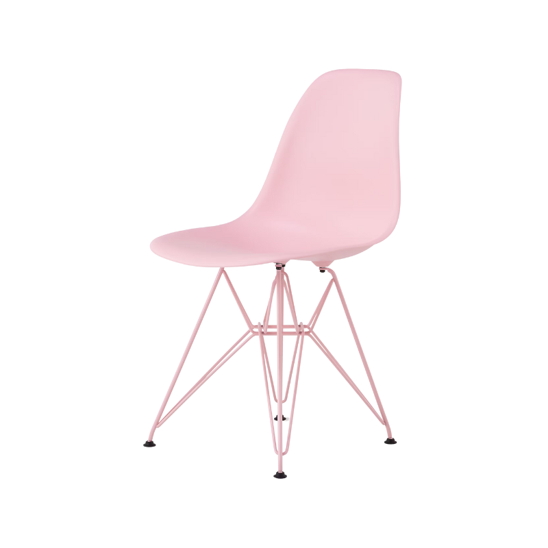 The Eames Molded Plastic Side Chair from Herman Miller designed by Herman Miller x HAY in powder pink.