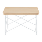 The Eames Wire Base Low Table from Herman Miller with the ash veneer and white base.