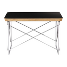 The Eames Wire Base Low Table from Herman Miller with the black laminate top and chrome base.