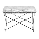 The Eames Wire Base Low Table from Herman Miller with the Georgia grey marble top and black base.