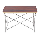 The Eames Wire Base Low Table from Herman Miller with the santos palisander veneer and chrome base.