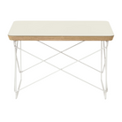 The Eames Wire Base Low Table from Herman Miller with the white laminate top and studio white base.
