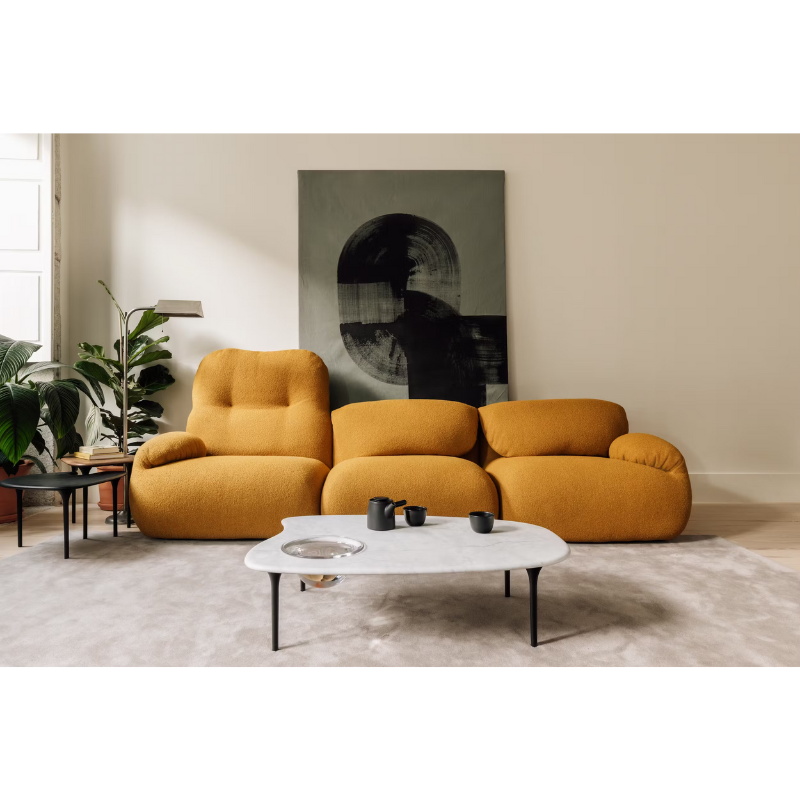 The three seater Luva Modular Sofa from Herman Miller in a living room lifestyle shot.