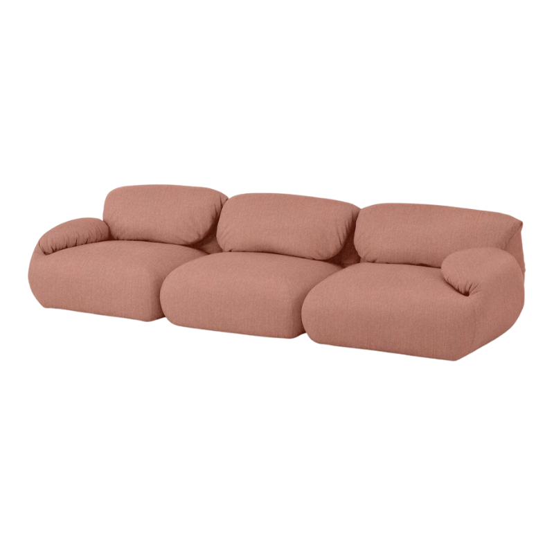 The three seater Luva Modular Sofa from Herman Miller with brushstroke beck fabric.