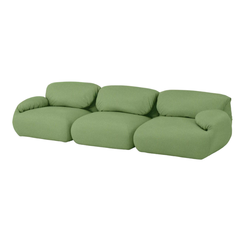 The three seater Luva Modular Sofa from Herman Miller with katydid beck fabric.